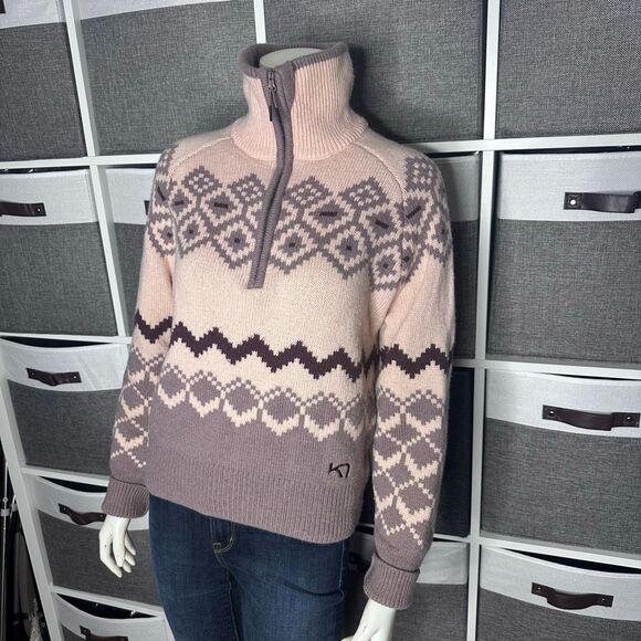 Kari Traa Agnes Knit 1/4 Zip Wool Blend Sweater Size Medium - Picture 11 of 12